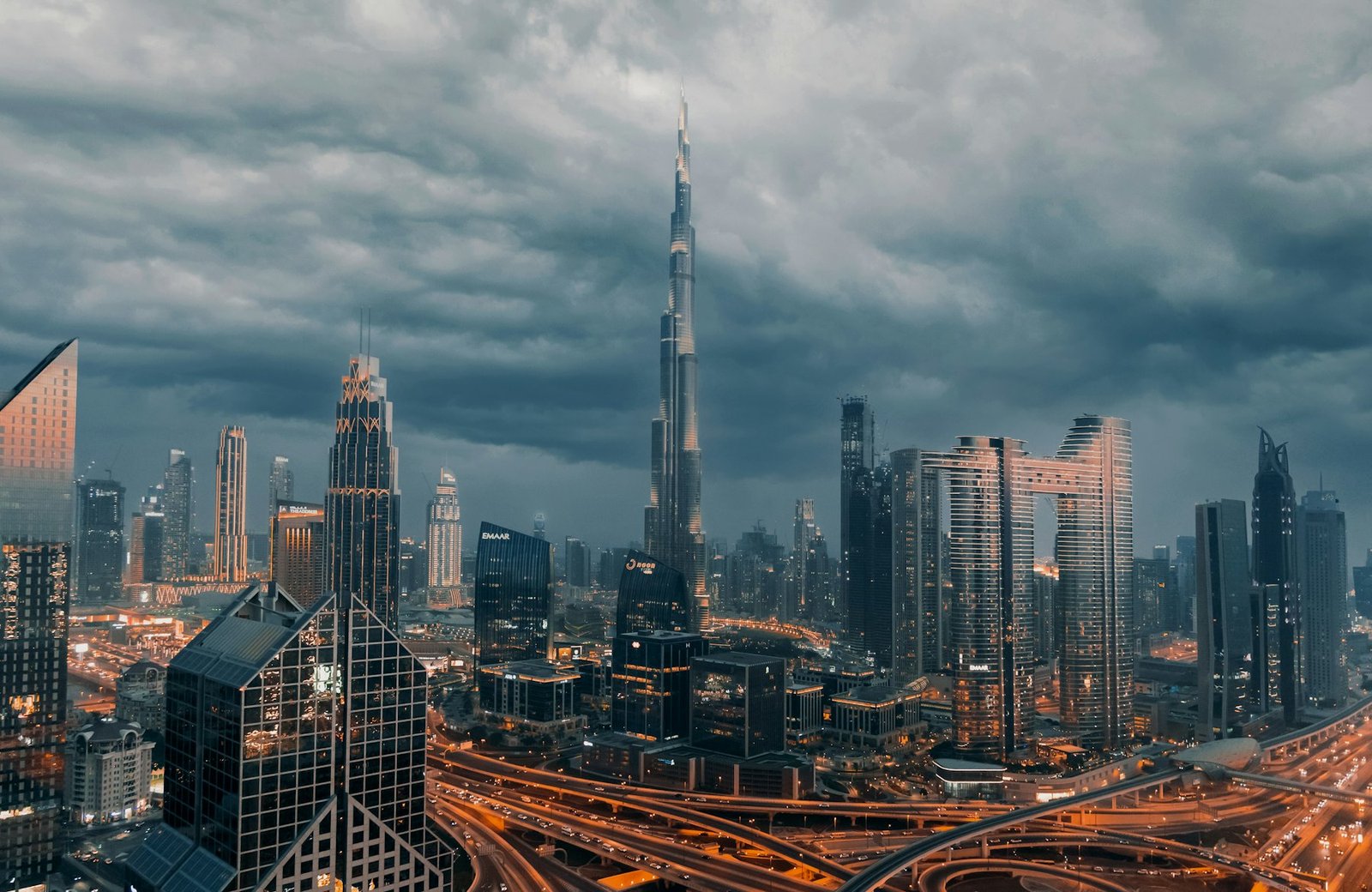 The Dubai skyline with Burj Khalifa